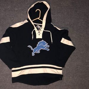 Detroit lions lace-up hoodie